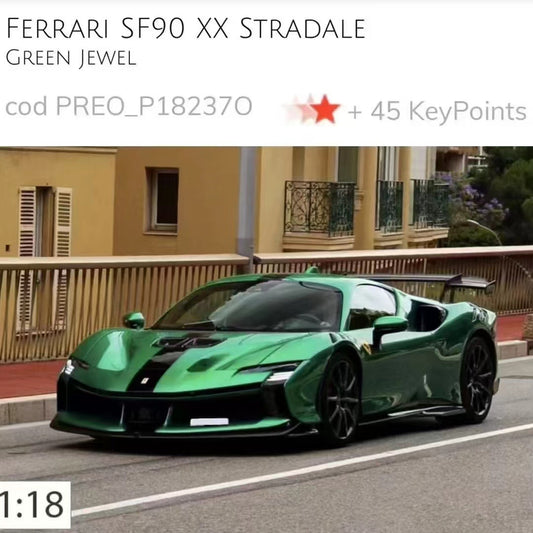 BBR 1/18 Ferrari SF90 XX Stradale GREEN JEWEL simulation car model ornaments